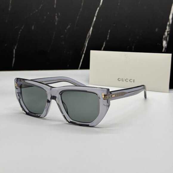 NEW GUCCI SUNGLASSES GG1520S 004 GRAY EYEWEAR - Picture 2 of 14